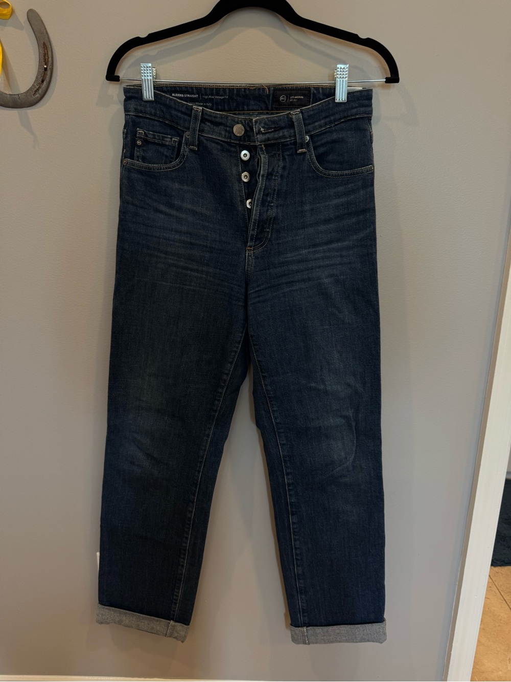 Ag Adriano Goldschmied Alexxis Straight Dark Indigo Jeans
